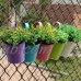 Girl12Queen Metal Iron Flower Pot Hanging Pastoral Balcony Garden Plant Planter Home Decor(White+Red+Purple+Orange)   